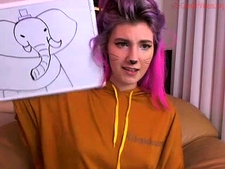 Elephant Costume Porn - Kinky Amateur Girl Flashes Her Boobs And Teases With A Dildo Video at Porn  Lib